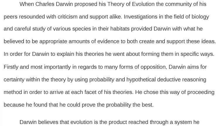 COR 210 COR210 COR/210 Scientific Revolutions Charles Darwin Short Essay