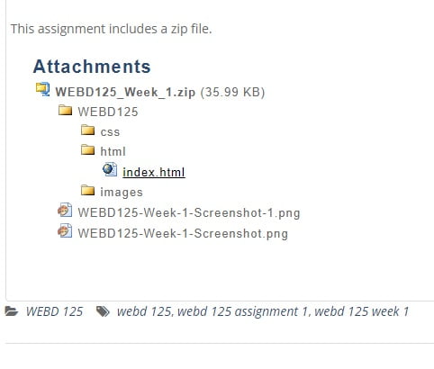 WEBD 125 WEBD125 WEBD/125 ENTIRE COURSE HELP - CHAMPLAIN COLLEGEWEBD 125 WEBD125 WEBD/125 ENTIRE COURSE HELP – CHAMPLAIN COLLEGE, WEBD 125 Week 1 Assignment Marking up Your Site and FTP’ing to Coton, WEBD 125 Week 2 Assignment Adding Semantic HTML and CSS to Your Site, WEBD 125 Week 3 Assignment Add Media Queries to Your Style Sheet, WEBD 125 Week 4 Assignment Styling and Aligning Your Main Navigation with Flexbox, WEBD 125 Week 5 Assignment Add Google Fonts to your Site using, WEBD 125 Week 6 Assignment Add Images to Your Site, WEBD 125 Week 7 Assignment Create a Form