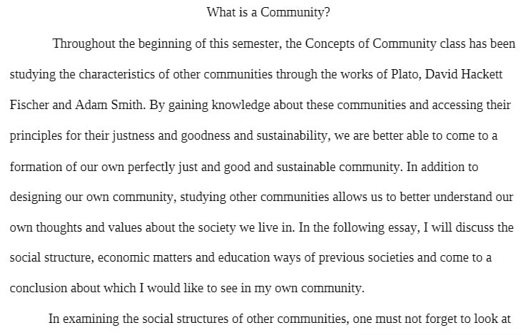 COR 120 COR120 COR/120 Concepts of Community What Is A Community Essay