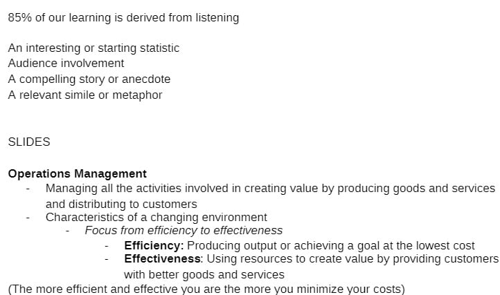 ACCT 140-45 ACCT140-45 ACCT/140-45 Notes B&E M - 85 of our learning is derived from listening