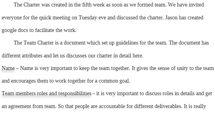 MBA 512-85 MBA512-85 MBA/512-85 Assignment 6.2.docx - Reflection on Team Charter
