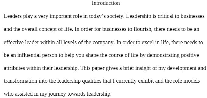 MBA 548 MBA548 MBA/548 Assignment 1 Leadership Life Story