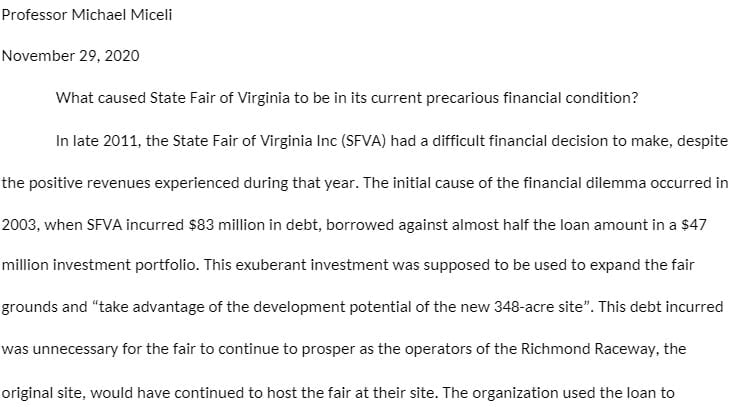 MBA 524 MBA524 MBA/524 Week 5 Assignment The State Fair of Virginia.docx