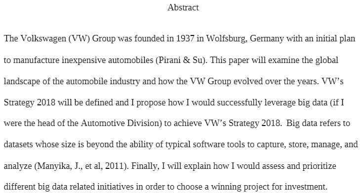 MBA 521 MBA521 MBA/521 Week 7 Assignment_Volkswagen Group.doc