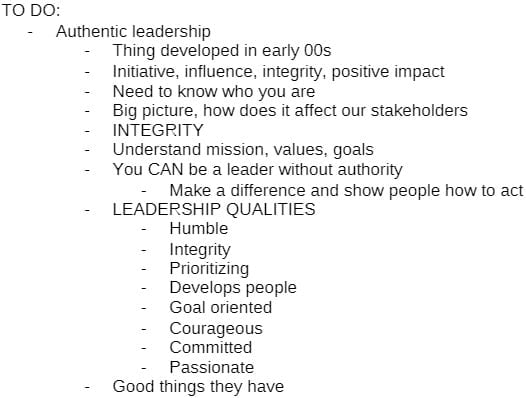 MBA 512 MBA512 MBA/512 2-notes.docx - TO DO Authentic leadership