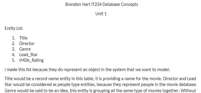 IT 234 IT234 IT/234 Database Concepts