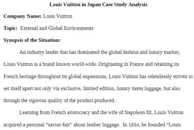 MT 460 MT460 MT/460 Unit 4 - Louis Vuitton in Japan Case Study Analysis