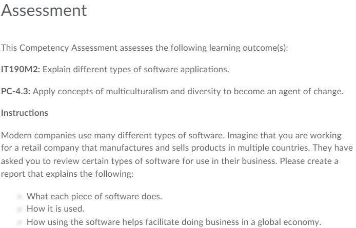 IT 190 IT190 IT/190 M2 Software Applications_Assessment.pdf
