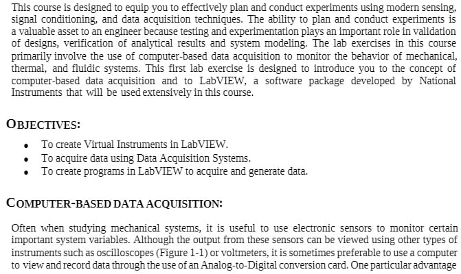 MEEN 260 MEEN260 Lab 1- Introduction to LabVIEW Programming - Texas A&M