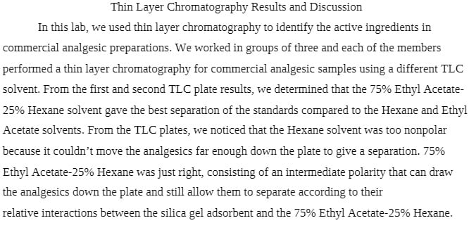 CHEM 237 CHEM237 Thin Layer Chromatography - Texas A&M