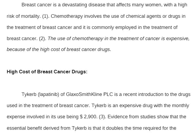 ENC 1102 ENC1102 High Cost of a Breast Cancer Drug - Everest College