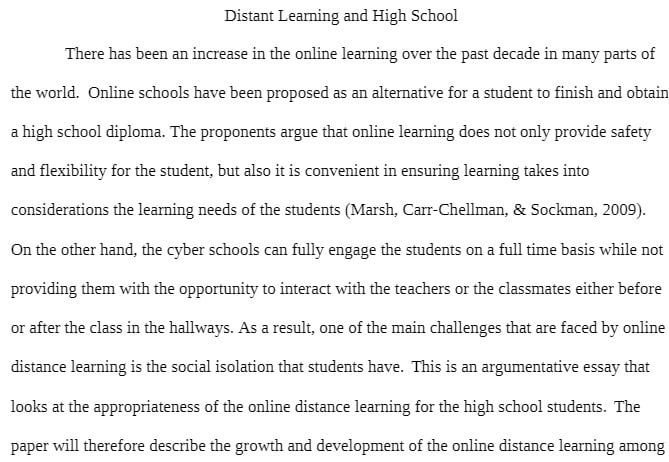 ENG 122 ENG122 ENG/122 Distant Learning and High School