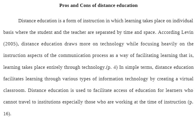 ENG 122 ENG122 ENG/122 Pros and Cons of distance education
