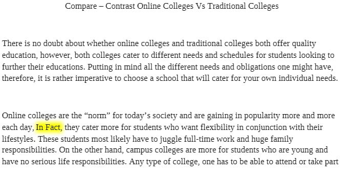 EN 120 EN120 EN/120 Online Colleges VS Traditional Colleges