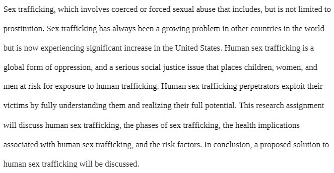 CJUS 500 CJUS500 CJUS/500 Human Sex Trafficking in the United States