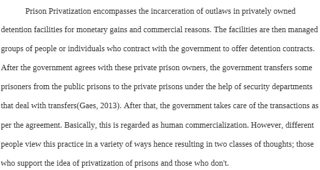 CJUS 500 CJUS500 CJUS/500 Article Critique 3 Prison Privatization
