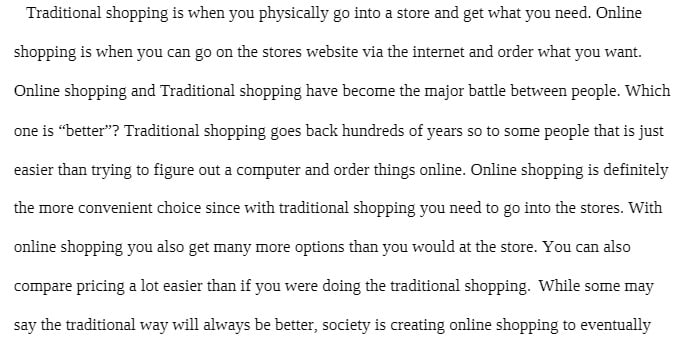 ENGLISH 120 ENGLISH120 Online shopping with traditional shopping - Ashworth College