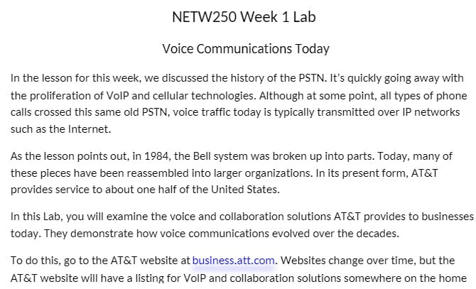 NETW 204 NETW204 NETW/204 Week 1 Lab