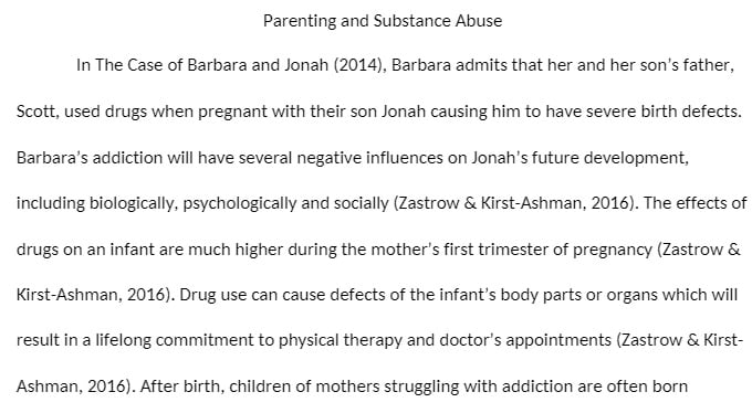 SOCW 6200 SOCW6200 SOCW/6200 Parenting and Substance Abuse
