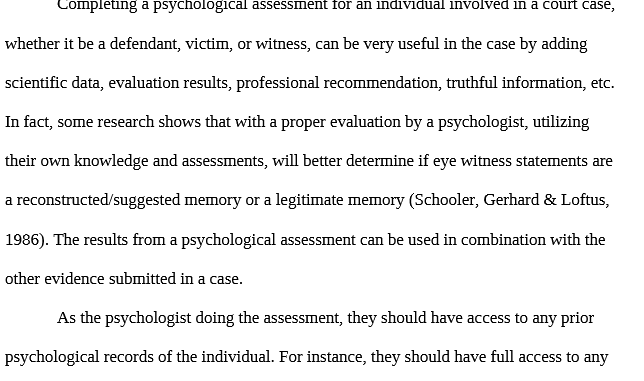 Psychology in the Courtroom 4-2 Final Project Milestone Two.docx- Snhu