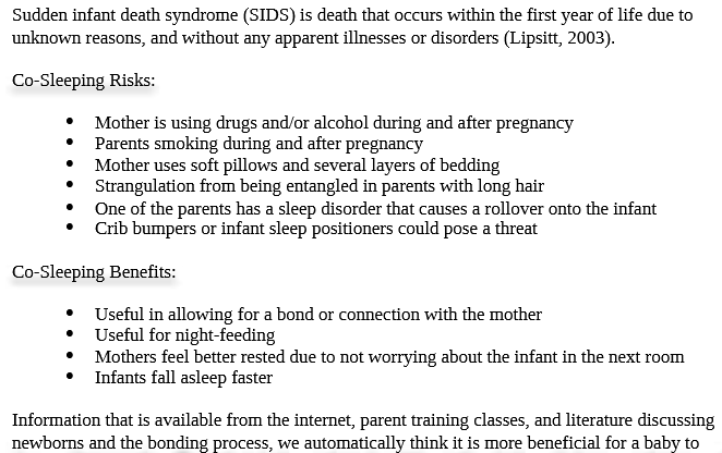 PSY632 PSY 632 3-1 Discussion- Co-Sleeping and SIDS.docx- Snhu