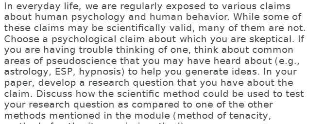 PSY 510 1-2 Short Paper The Scientific Skeptic.docx- Snhu